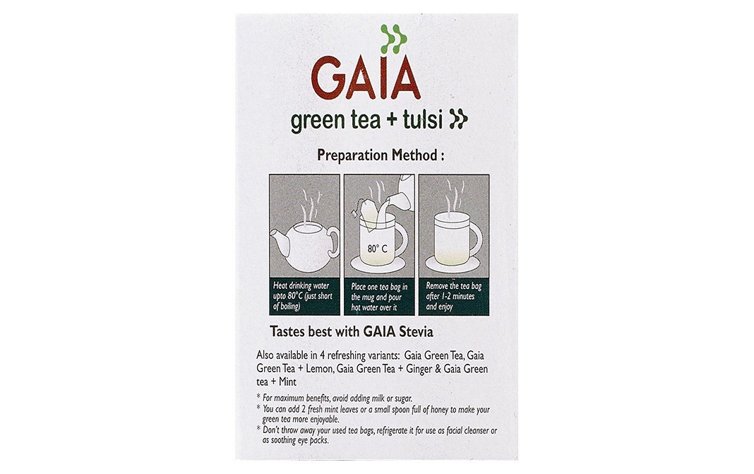 Gaia Green Tea + Tulsi    Box  25 grams